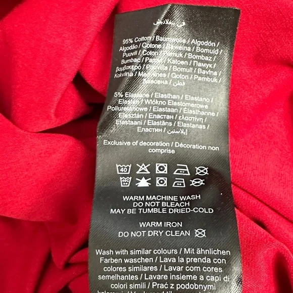 Noisy May Red Maxi Dress with White Trim - Picture 7 of 7